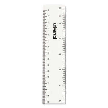 Universal® Clear Plastic Ruler, Standard-metric, 12" Long, Clear freeshipping - TVN Wholesale